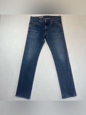AG Jeans Mens 31x32 The Matchbox Slim Straight Leg Medium Wash Whisker Hemmed